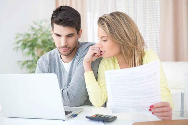 Couple reviewing their credit