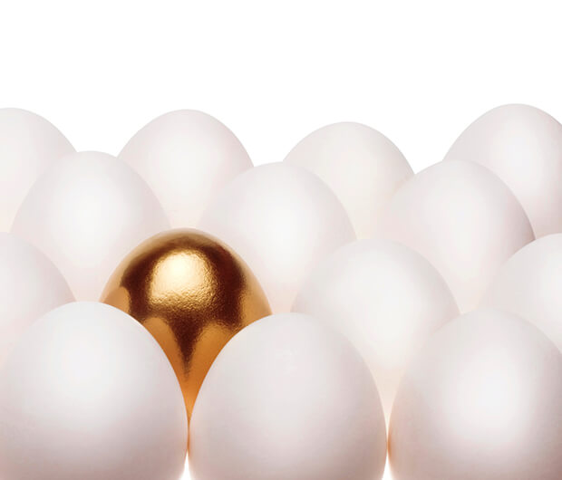 Gold Egg in White eggs
