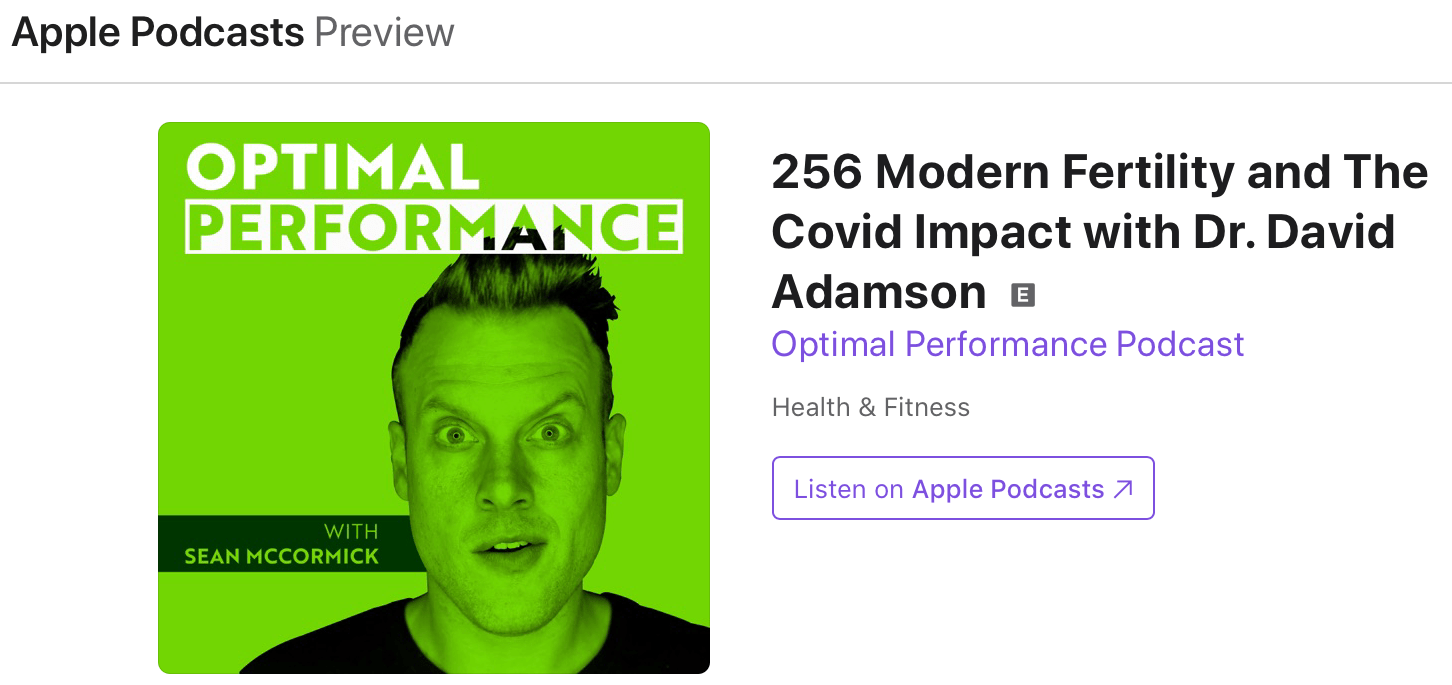256 Modern Fertility and The Covid Impact with Dr. David Adamson